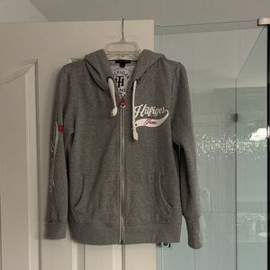 Tommy Hilfiger Charcoal Hoodie with Logo Accents